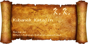 Kubanek Katalin névjegykártya